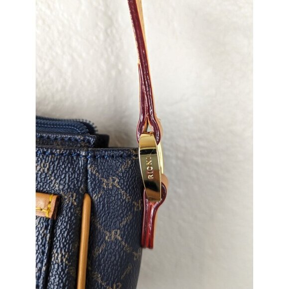 RIONI SIGNATURE Navy blue small POCKET PURSE CROSSBODY BAG - Picture 12 of 16